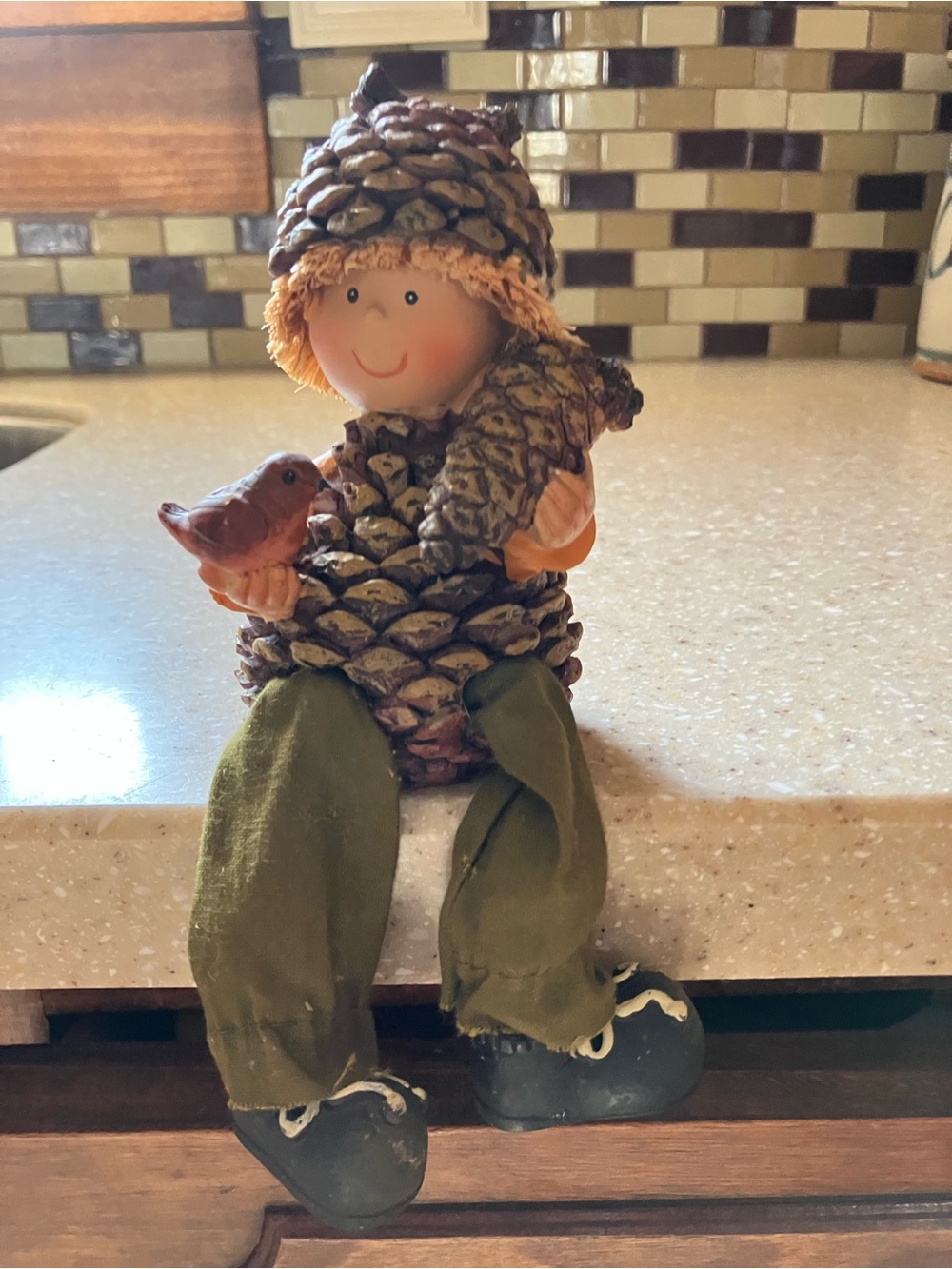 Pinecone Girl Fall Decoration.